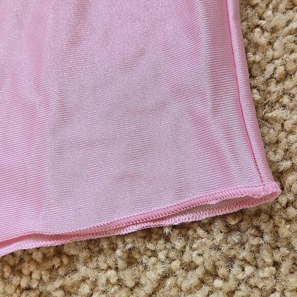 Pink Backless Crop Camisole Top one size as is silky pj feminine lingerie tank - Picture 5 of 12